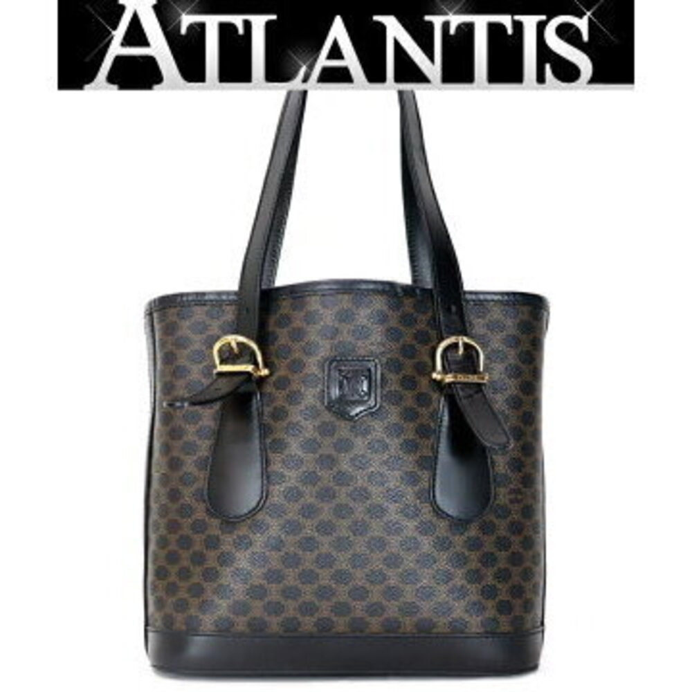 Celine Macadam Tote Bag Leather Black